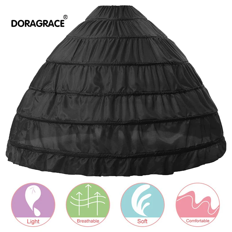 

Doragrace Crinoline Petticoat Underskirt 6 Hoops SkirtBall Gown Skirt for Wedding Dress