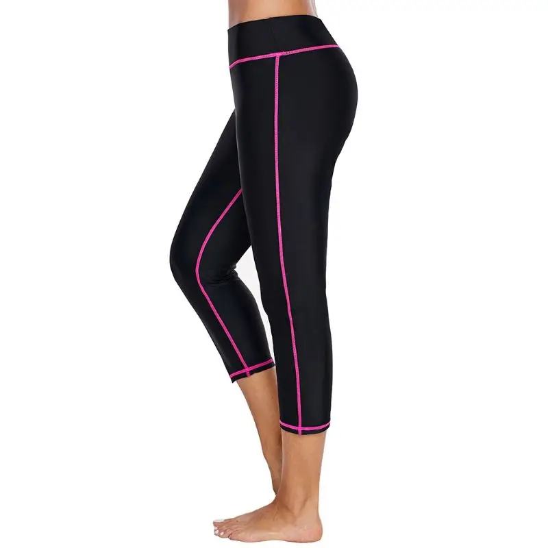إمرأة زائد حجم عالية الخصر الأشعة فوق البنفسجية حماية Capris السباحة السراويل المشارب الجوارب تصفح الغوص الغوص طماق سريعة الجافة ملابس السباحة