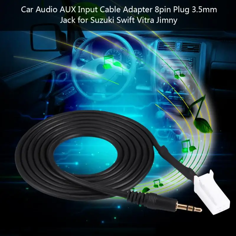 Car Audio AUX Input Cable Adapter 8pin Plug 3.5mm Jack for Suzuki Swift Vitra Jimnyin Cables