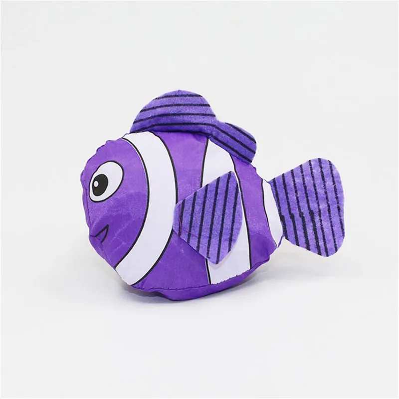 Purple Горячая Распродажа Многоразовые Экологичные хозяйственные сумки милые Тропические рыбы складная сумка рециркулируемые сумки для хранения - Цвет: Purple