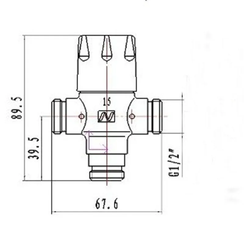 China supplier brass 1/2" DN15 pipe thermostatic mixer valve solar thermostatic valve