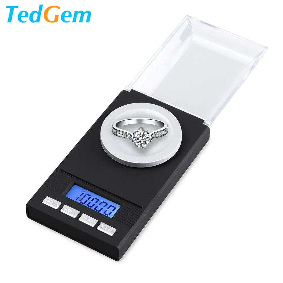 

Tedgem 50g Electronic Scales 0.001 LCD Digital Scale Jewelry Medicinal Herbs Portable Lab Weight Milligram Scale