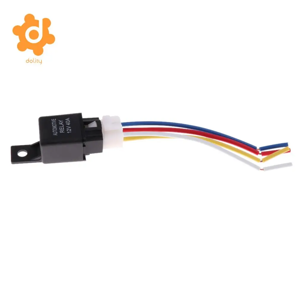  4 Pieces Car 12V 40A 4 Pin SPST Air Conditioning Relay with Harness Socket