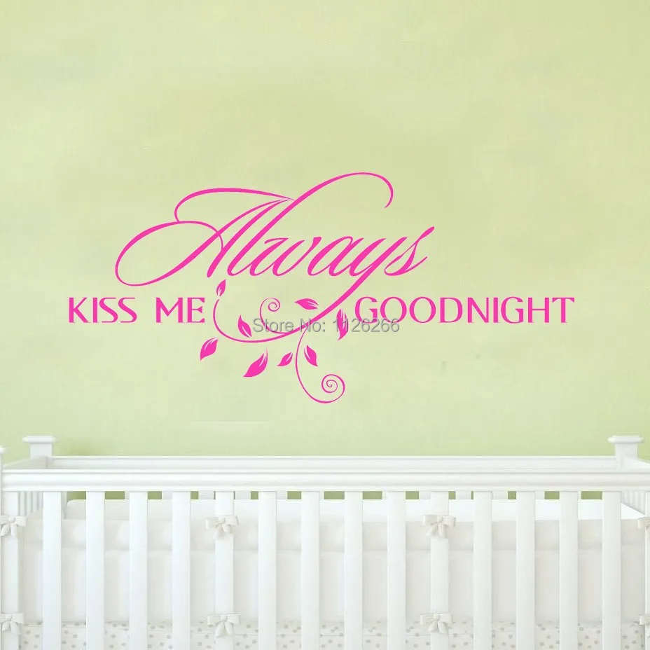 Наклейка на стену с надписью Always Kiss Me|decor wall sticker|decorative stickers for windowssticker security |