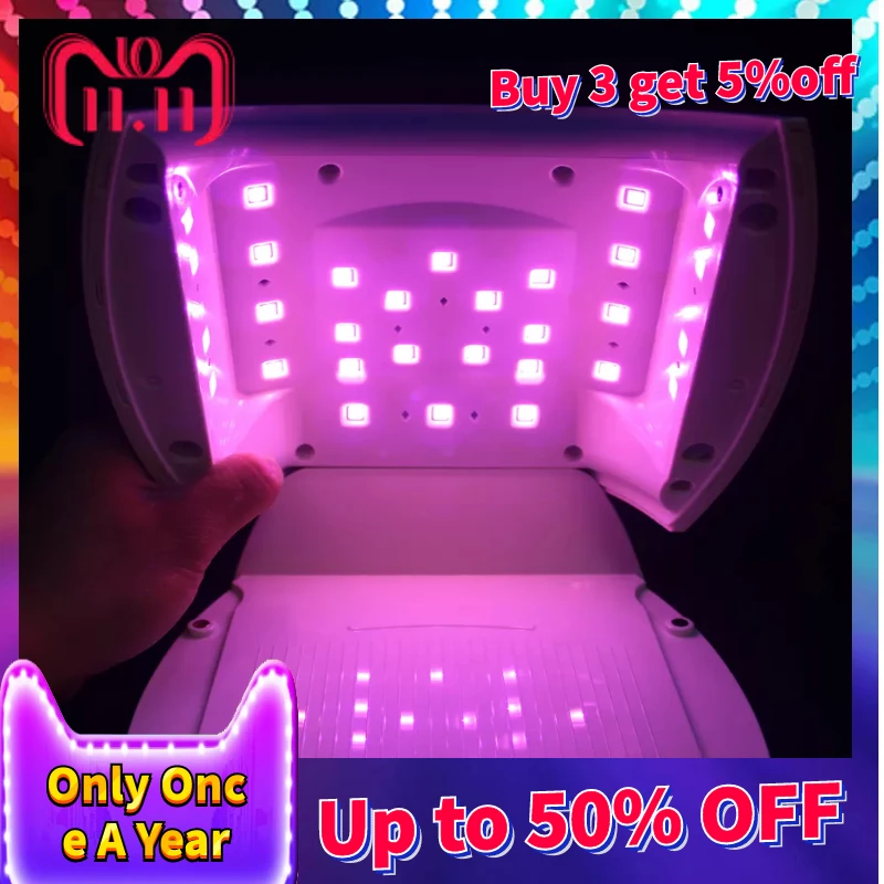 

60W Red LED Fast Nial Dryer SUN A6 LED UV Lamp UV lamp for Nail Gel Polish Manicure With Timer button Sensor Nail Art Tools