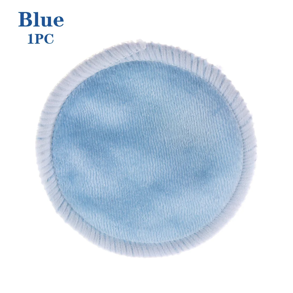 Reusable Microfiber Cotton Pads Make up Facial Remover Double layer Wipe Pads Nail Art Cleaning Pads Washable Face Wipes 1/8 Pcs - Цвет: 1 Pc Blue