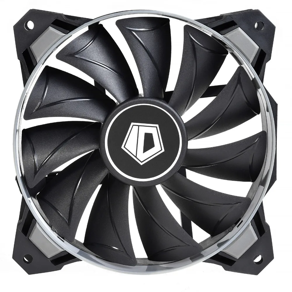 ID-COOLING серый круговой концентрический 120 мм 4Pin PWM вентилятор с De-vibration резиновой 1500