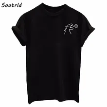 Новое поступление, летняя женская футболка Харадзюку, модные женские футболки, футболка с забавным принтом, повседневная женская одежда