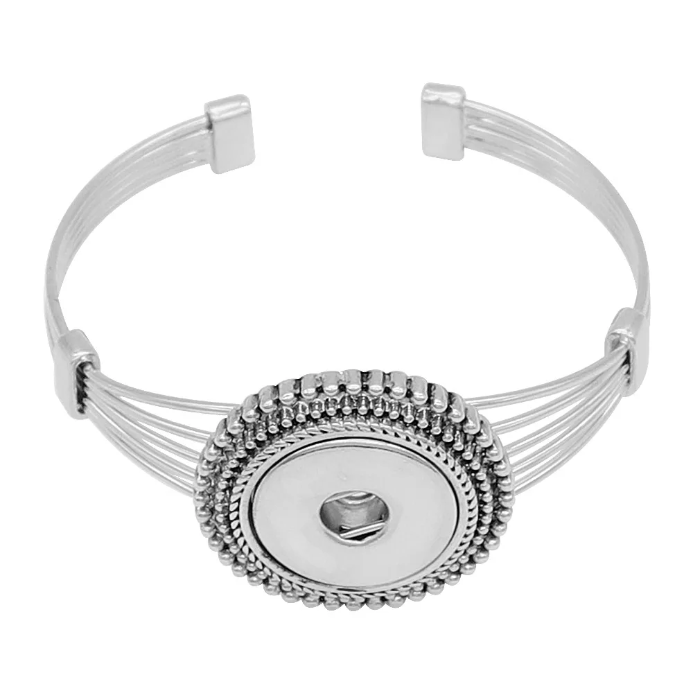 

2019 popular Silver Snap Bracelets For Women Men Fit DIY 18mm Snap Buttons Jewelry Snap Button Bracelet Bangles High Quality