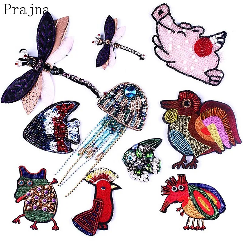 

Prajna Cute Rhinestone Patch Sew On Beaded Pig Patches For Clothes Jeans Jacket Embroidered Patch Craft Decor Handmade Applique