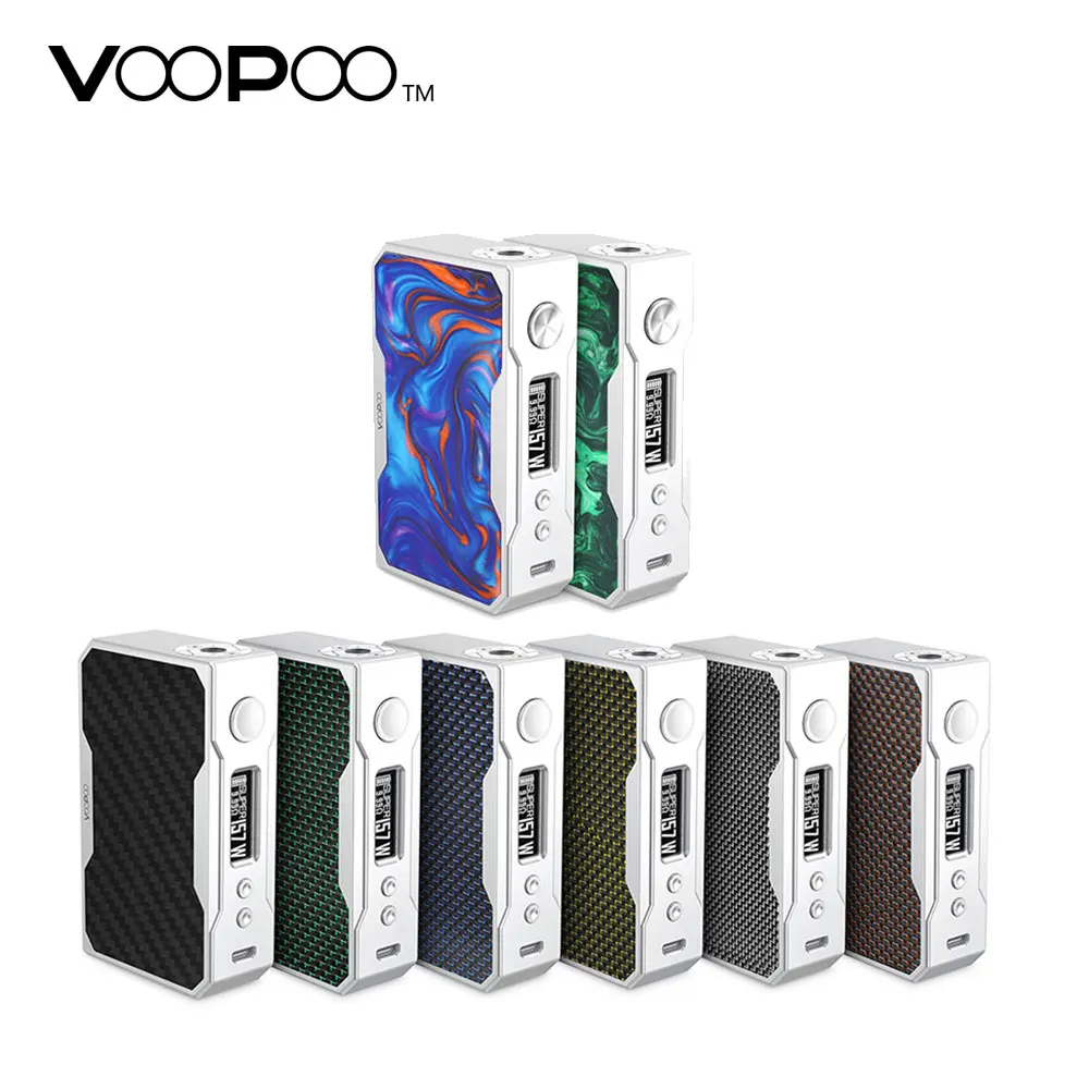

Hot Original VOOPOO DRAG 157W TC Box MOD Max 157w Output No Battery 18650 Box Mod Vape E Cigarette with US GENE Chip Vs RX GEN3