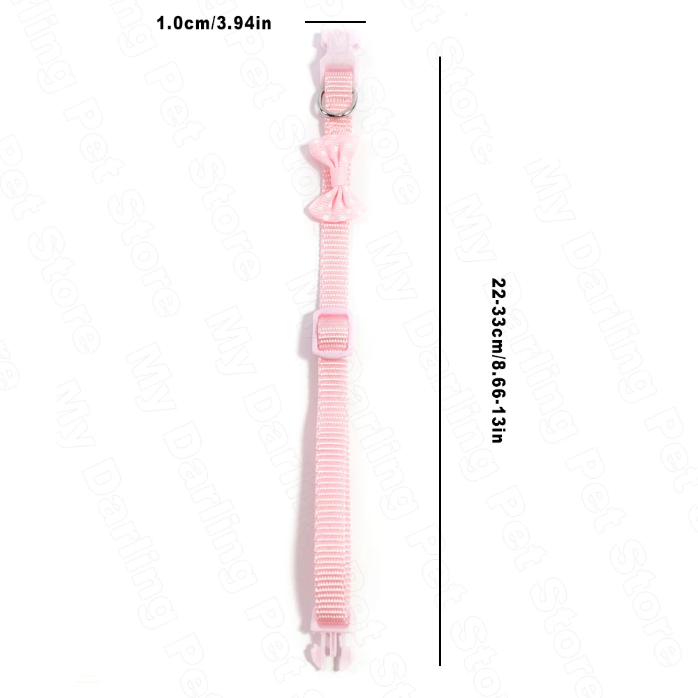 Adjustable Cat Collar for Small Dogs Necklace Pink Quick Release Nylon Collars Puppy Kitten Breakaway Bowknot Pet Collar MP0044