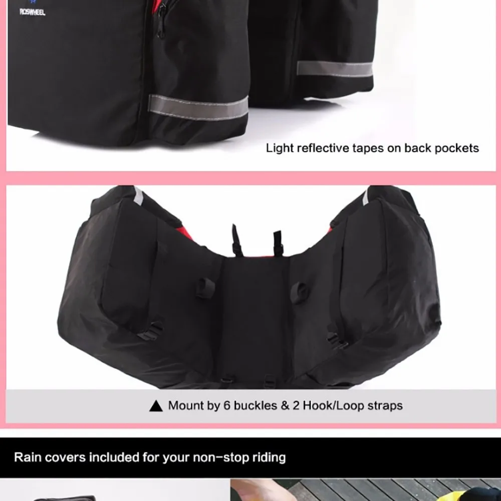Clearance ROSWHEEL 60L Waterproof Mountain Road Bicycle Bike Bag Cycling Luggage Rear Rack Tail Seat Trunk Container Pannier Rain Cover 6 Clearance ROSWHEEL 60L Waterproof Mountain Road Bicycle Bike Bag Cycling Luggage Rear Rack Tail Seat Trunk Container Pannier Rain Cover 6