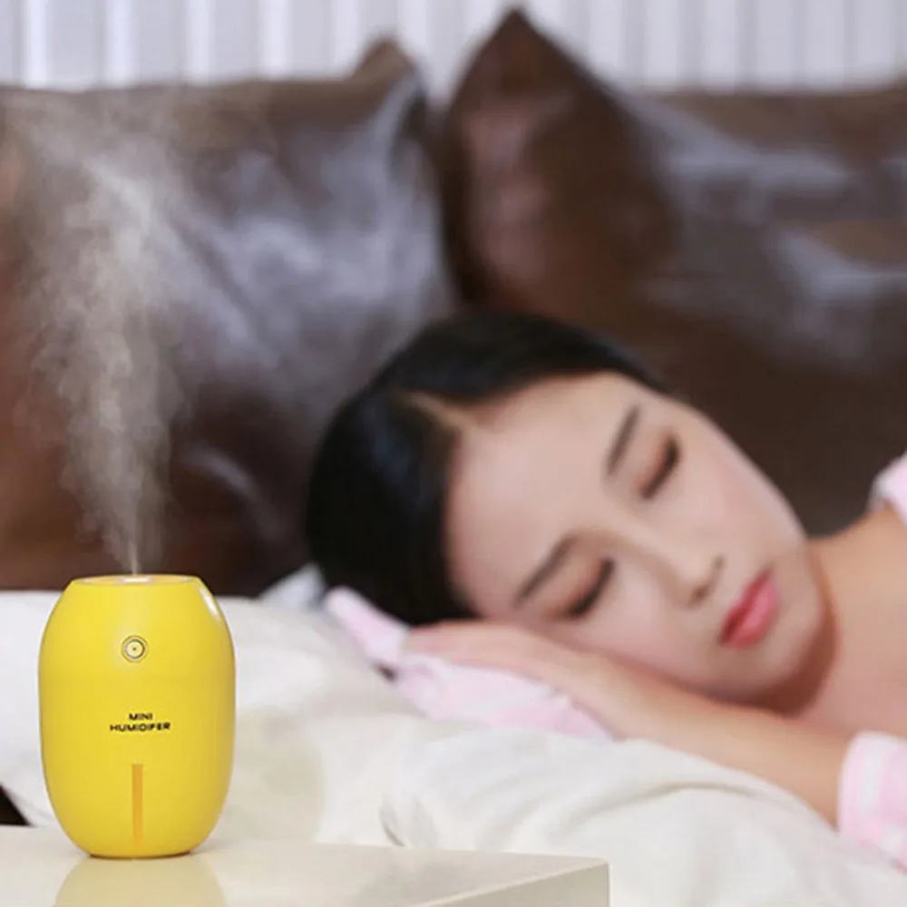 

2018New Tuansing 180ML Lemon Mini USB Portable Ultrasonic Humidifier DC 5V LED Light Air Purifier Mist Maker For Home OfficeCar