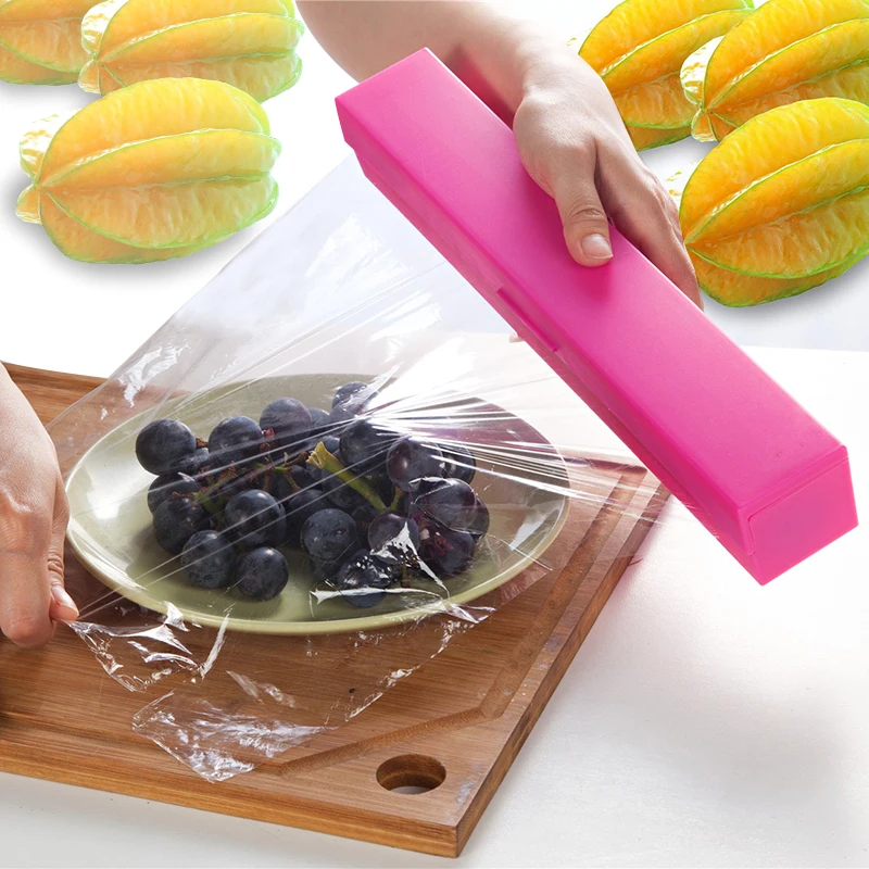 

Hot Sale 1PC Cling Film Cutter ,Icarekit, Kitchen Tool Foil Cling Film Wrap Dispenser Plastic Sharp Cutter Storage Holder