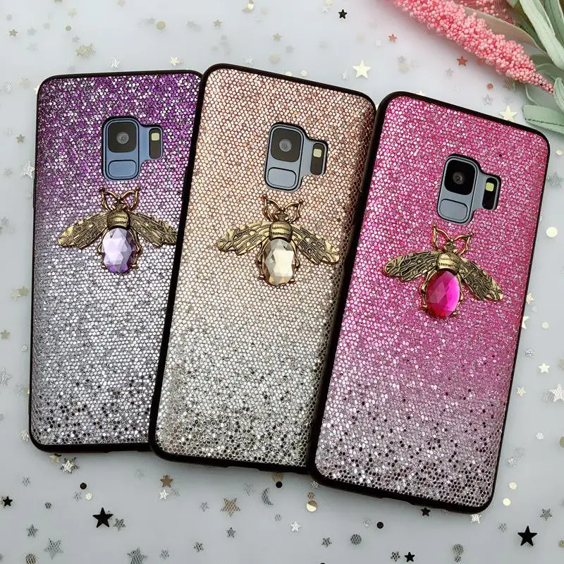 

Glitter Diamond 3D Bee Case For Samsung Galaxy S10lite S9 S8 A8 A6 Plus S7 Edge A9 A7 J8 J5 J7 J3 Note 9 8 M10 M20 A50 A30 A20