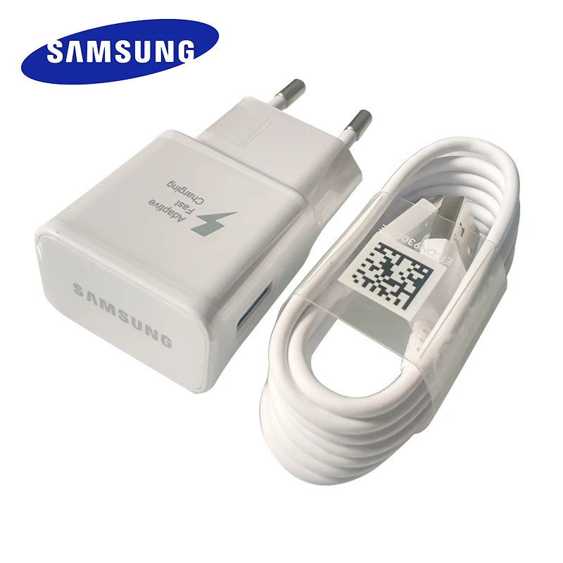 

Samsung Galaxy s9 S8 plus EU Wall Fast Charger For Note 8 9 9v/1.67A Adaptive Fast Charging Travel USB Adapter & Type C Cable
