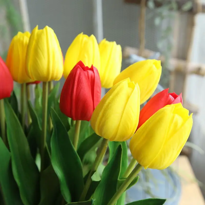 Artificial Flowers High Quality PU Long Tulips Flores Bouquet Garden Decoration Touch Feel Home Decoration Artificial Plants Artificial Flowers High Quality PU Long Tulips Flores Bouquet Garden Decoration Touch Feel Home Decoration Artificial Plants