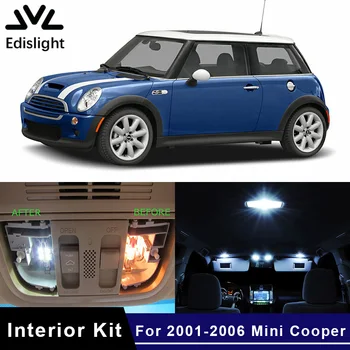 

Edislight 11Pcs White Ice Blue Canbus LED Lamp Car Bulbs Interior Package Kit For 2001-2006 Mini Cooper Map Dome Plate Light