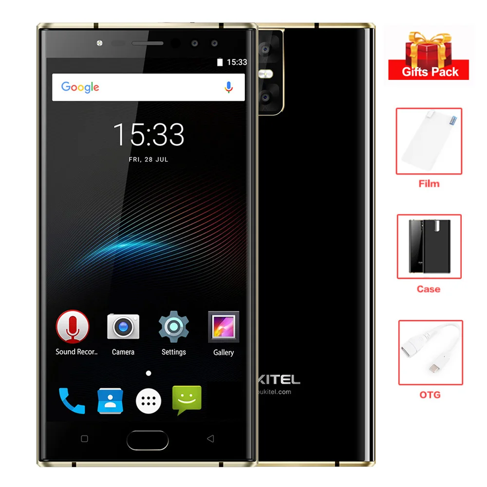 OUKITEL K3 5 ''FHD 6080 мАч 4 камеры смартфон 4G B + 6 Octa Core Android 7 0 9 В/2A MT6750T отпечатков