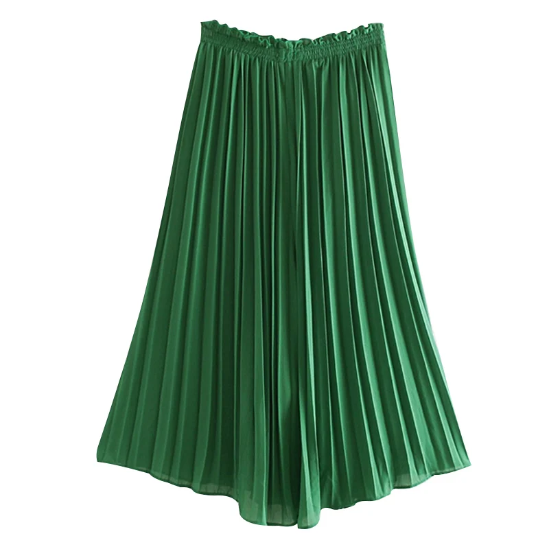 Женские плиссированные юбки с высокой талией, однотонные облегающие юбки средней длины для лета TC21