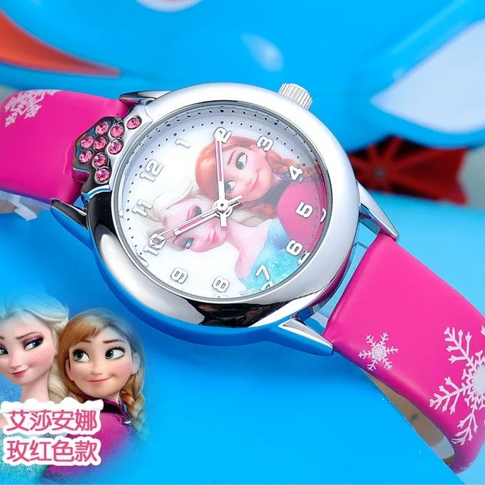 New relojes Cartoon Children Watch Fashion Cute Princess Watches For Kids Student Leather quartz Watch Girl relogio feminino