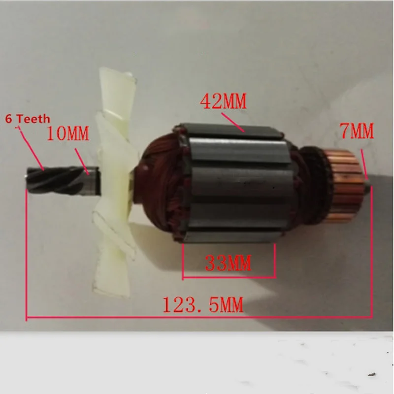 Детали для замены якоря с 6 зубцами двигателя молотка Hilti TE14 TE15 хорошее качество