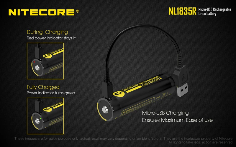 Nitecore NL1835R 18650 Li-ion Battery with Charging Port (2)