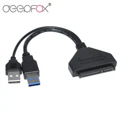 DeepFox двойной USB 3,0 на Sata адаптер конвертер кабель 22pin SATA III для USB3.0 кабель для 2,5 "HDD SSD