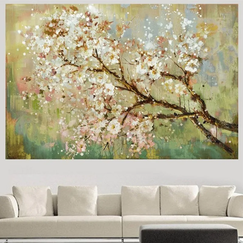

Hand-painted Abstract Flower Oil Painting Handmade Acrylic Floral Paintings Wall Decor Art Picture Large Canvas For Living Room