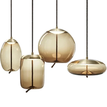 Postmodern LED dining room pendant lights bedroom hanging lighting loft deco fixtures restaurant Glass suspended lamps Postmodern LED dining room pendant lights bedroom hanging lighting loft deco fixtures restaurant Glass suspended lamps