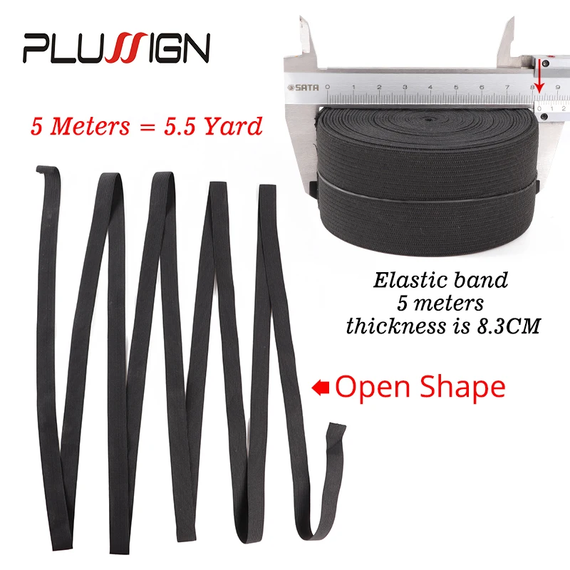 Wig Elastic Band 1.5/2.5/3/3.5/4Cm Width Elastic Band For Wigs Diy Black Nylon 5Meters