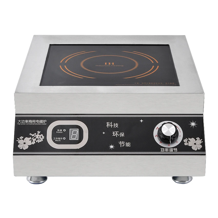 5000W Commercial Induction Cooker Flat Surface Electric Cooker Black