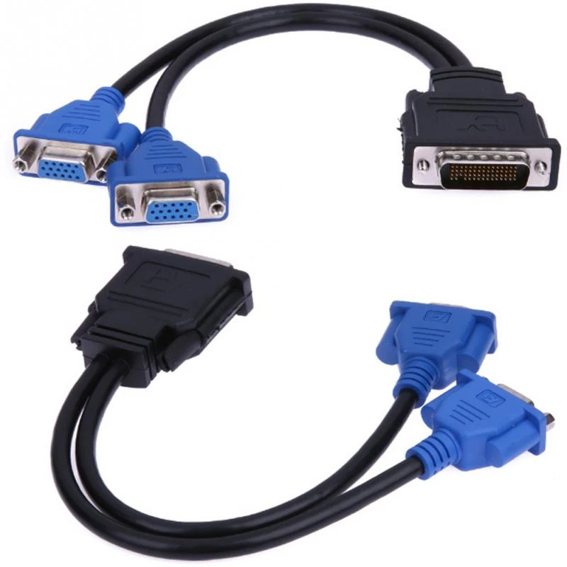 New DVI-to-VGA Adapter Video Y Splitter DMS-59 Pin to Dual 15 Pin VGA Cable  - AliExpress