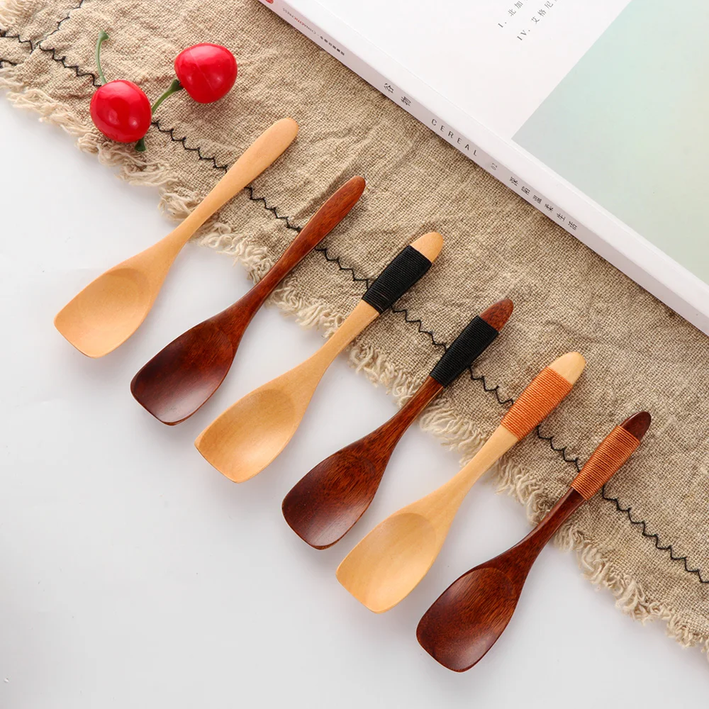 

1Pc Wooden Kids Spoons Large Long Handle Wood Rice Soup Dessert Spoon Coffee Tea Mixing Cooking Tools Kitchen Gadgets