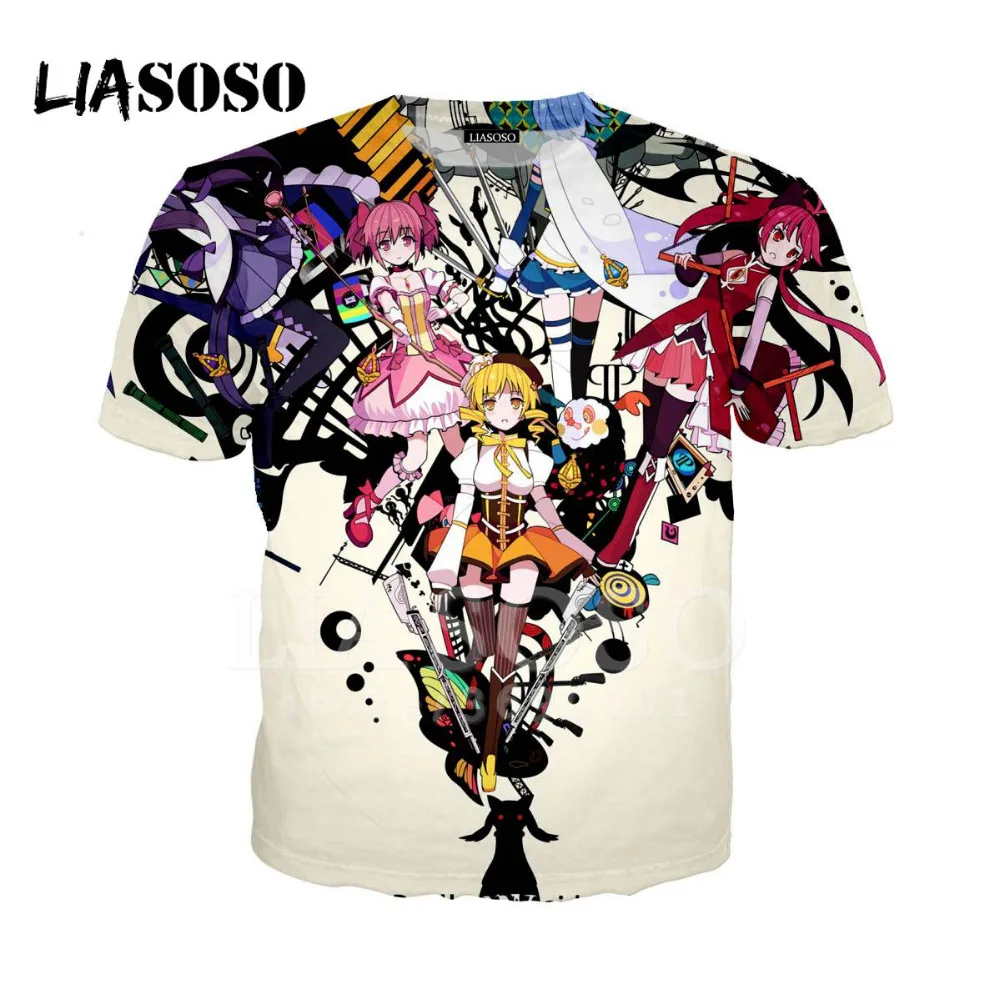 LIASOSO 3D принт японского аниме Puella Magi Madoka Magica Akemi Homura Kaname Женская Мужская футболка