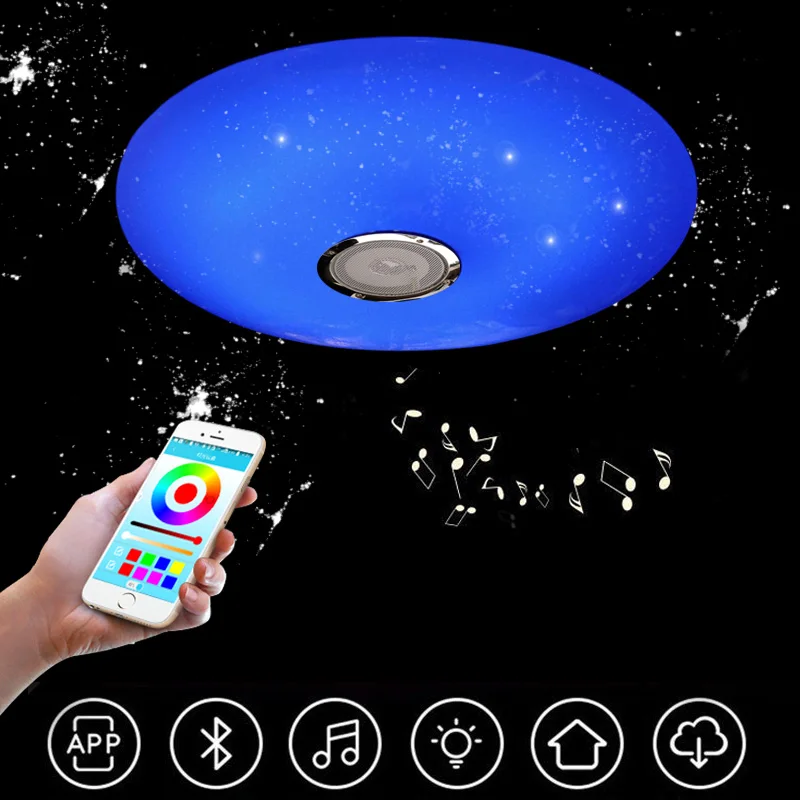 

Smart Bluetooth Ceiling Light LED Modern Simple Ultra-thin APP+Remote Music Light Children's Room Living Room Bedroom Light