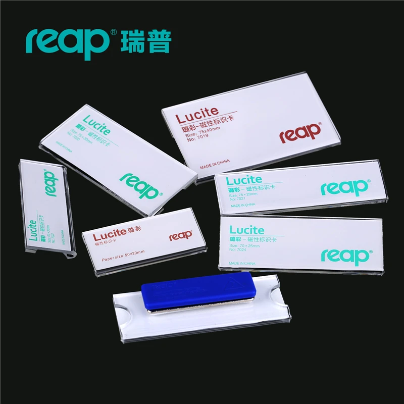 10pcs 1 Lot Reap Acrylic Lucite Magnetic Name Badge Holder Magnet Badges Card Id Holders Work Employee Card Aliexpress Education Office Supplies