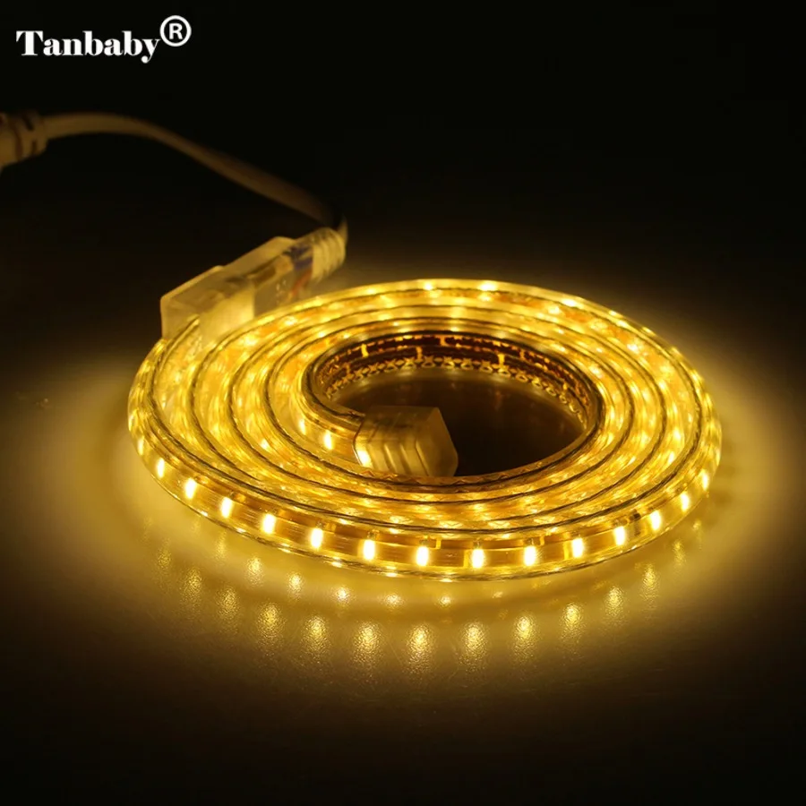 Tanbaby AC220v 3014 Led Strip 120Leds/M 1Meter IP67 Waterproof Strip
