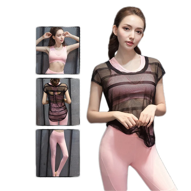 

Women's 2018 Quick-dry Yoga Suit Fitness Running Hollow Blouse+Bra+Pants 3-piece Yoga Set Girls Sport Suit Women Sport Clothing
