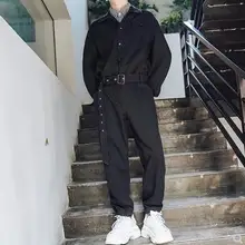 S-XL Горячая Весна Для мужчин одежда one piece свободные комбинезон комплект для отдыха рабочие Брюки Клубные мужские костюмы