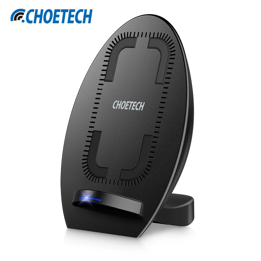 CHOETECH 10W 2 Coil Fast Qi Wireless Charger Phone Charging Pad Stand