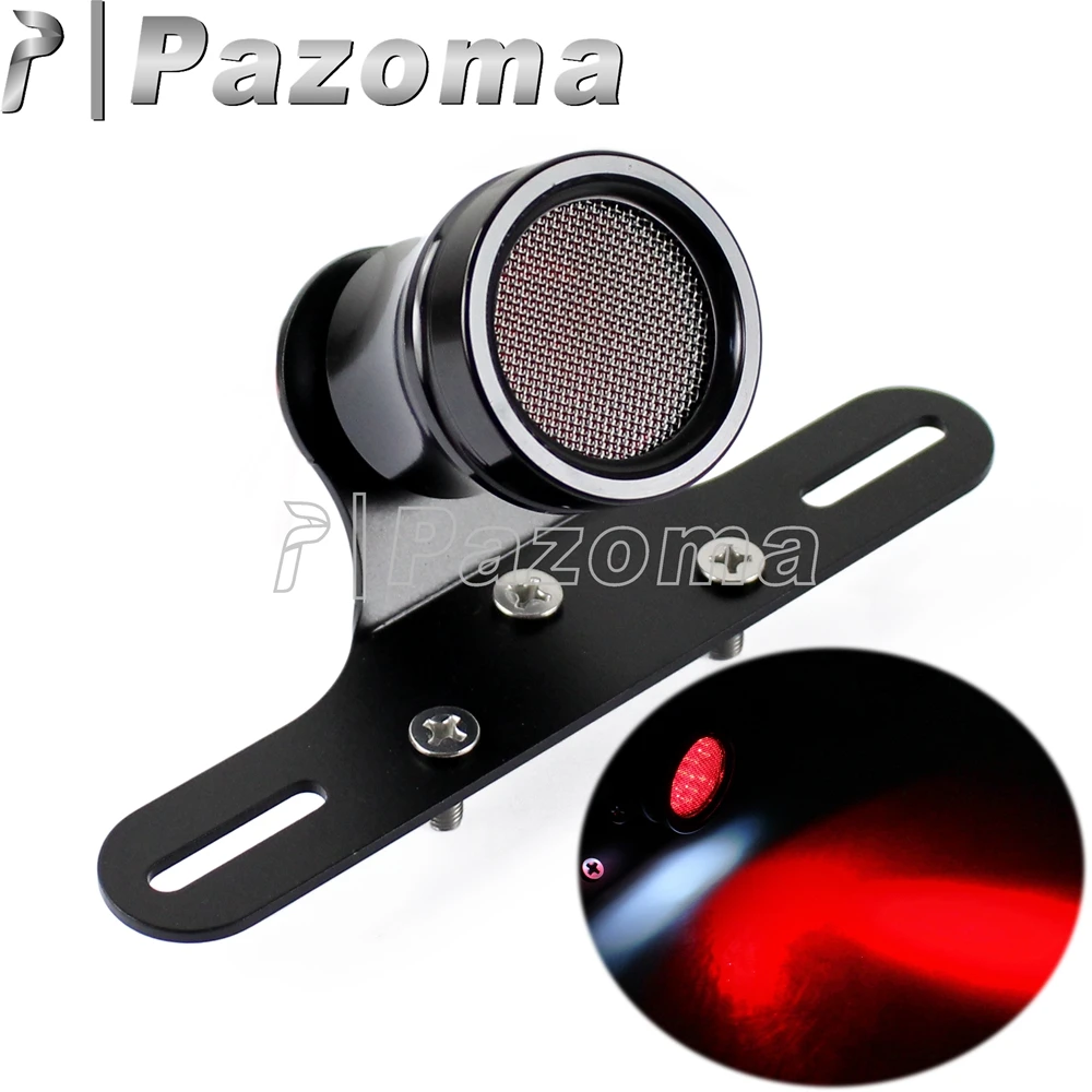 

Motorcycle 12V Red LED Mesh Grill Running Brake Tail Light License Plate Bracket Taillight for Harley Chopper Bobber