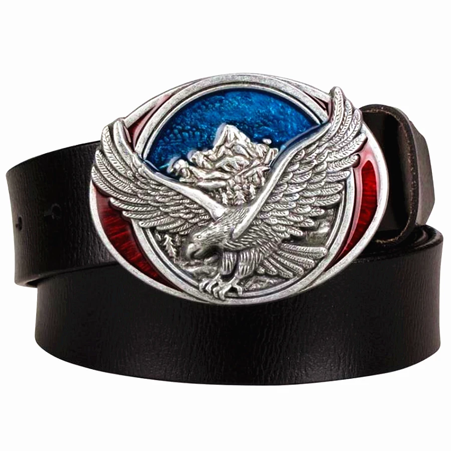Mens Belt Buckle Eagle Turquoise Western Native American Cowboy