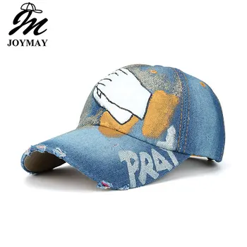 

JOYMAY New Arrival Hand Pray Painting Jean Baseball Cap Adjustable Hip Hop Cap Leisure Casual Snapback HAT B459