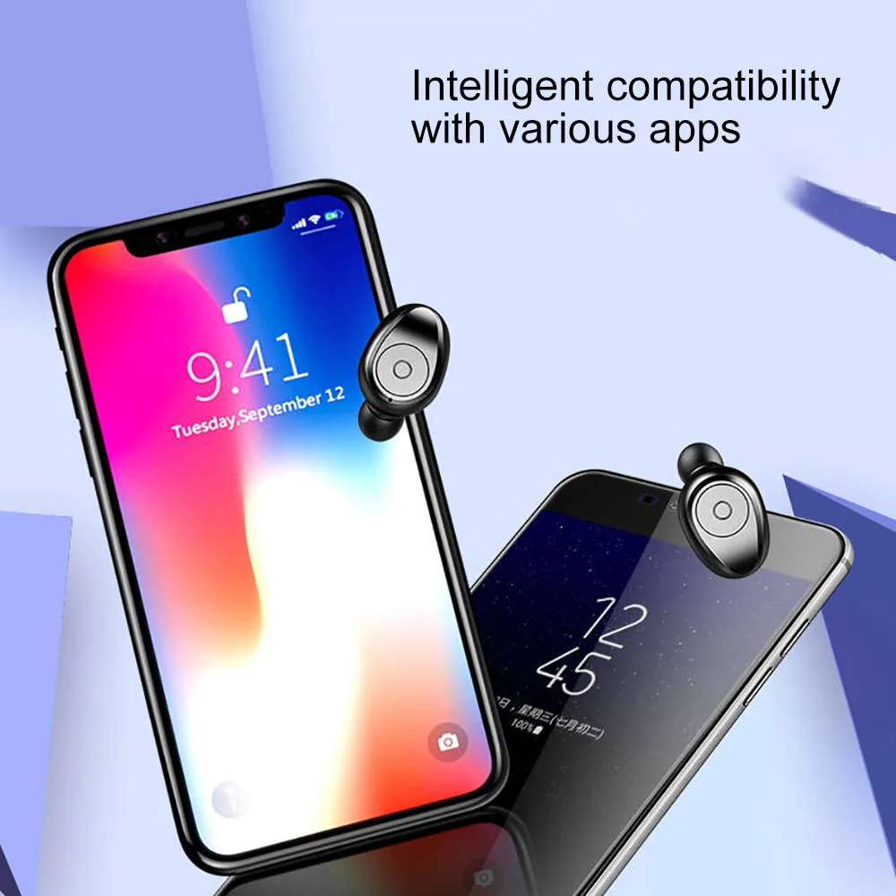 Беспроводной наушники Bluetooth V5 вкладыши TWS с IPX7 Водонепроницаемый головной