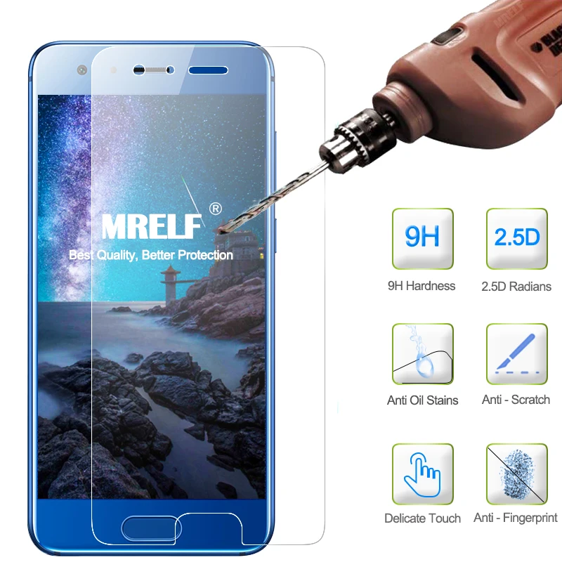 

MRELF Tempered Glass for Huawei Honor 9 Screen Protector on for Honor 9 9H 2.5D Phone Protective Glass for Huawei Honor 9 Glass