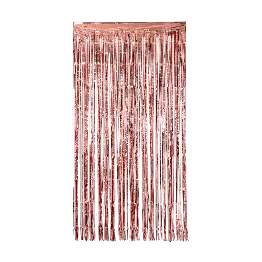 

Rose Gold Metallic Foil Fringe Tinsel Curtain Garlands Photography Backdrop 1x2 Meters Birthday Party Decor Tassel Garland