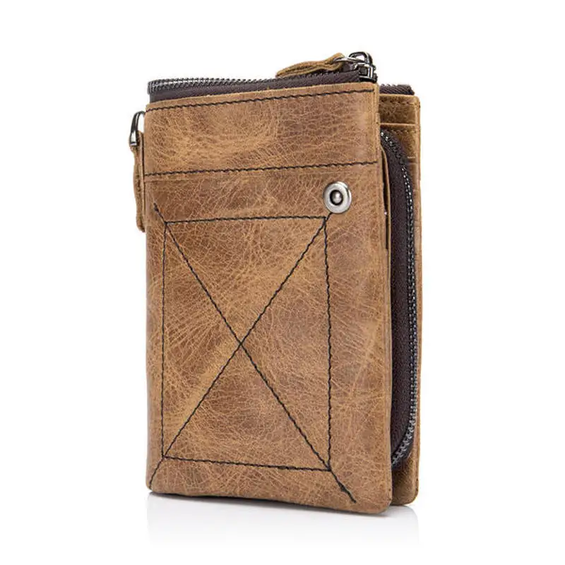 

BULLCAPTAIN Genuine Cowhide Men Wallet Short Coin Purse Small Vintage Wallet Brand High Quality Designer New Short Wallet