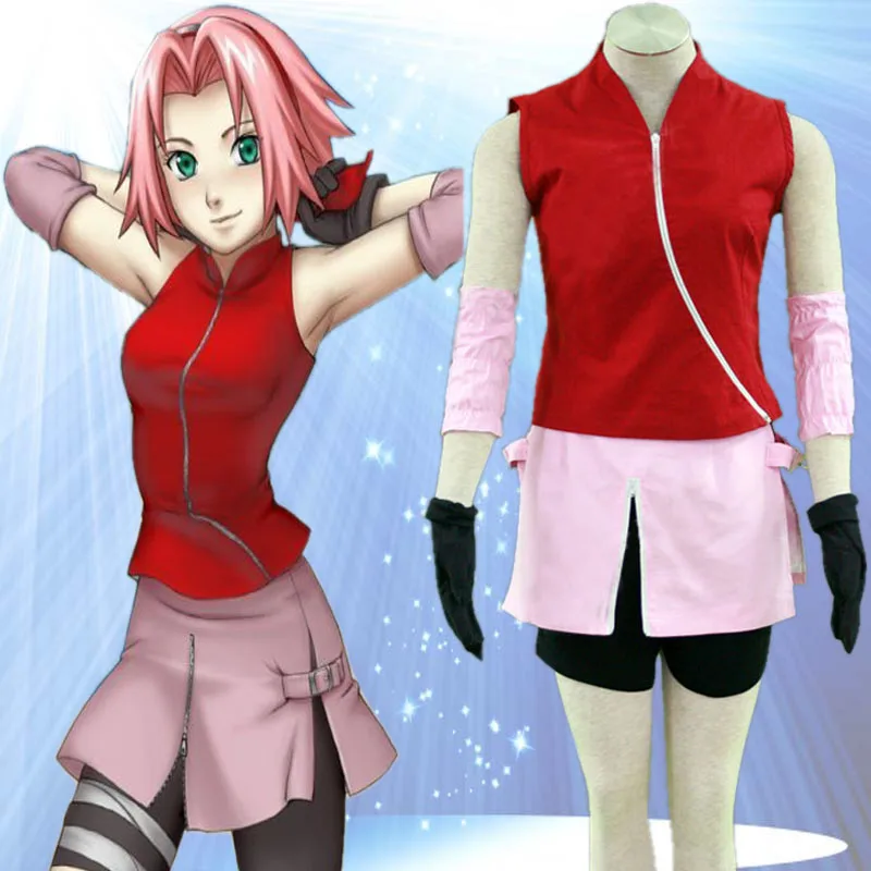 2th Sakura Cosplay Costume from Naruto Shippuden Animein Anime